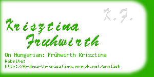 krisztina fruhwirth business card